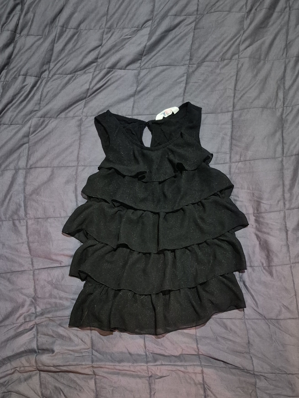 H&M Black Ruffle Tank Top for Girls